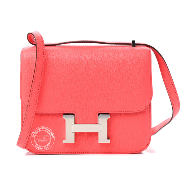 Hermès Constance 18cm Rose Texas Chevre PHW