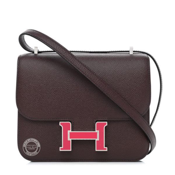 Hermes Constance 18cm Rouge Sellier Epsom PHW/Enamel