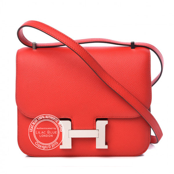 Hermès Constance 18cm Rouge de Coeur Epsom PHW