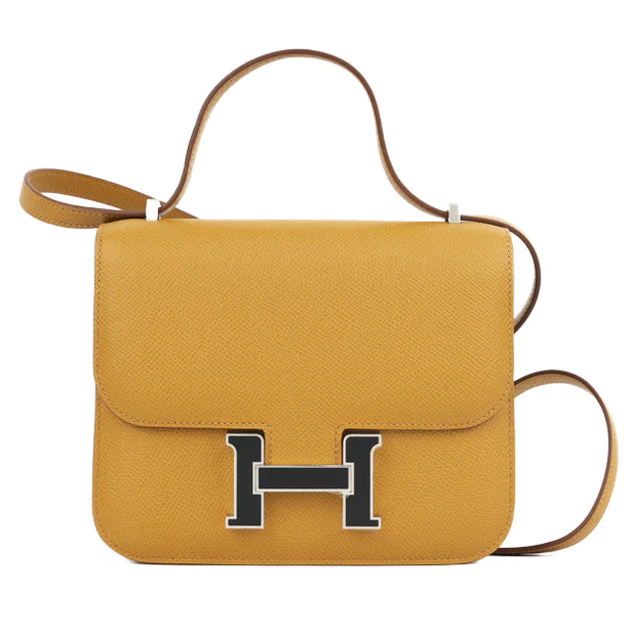 Hermès Constance 18cm Sesame Epsom Black Enamel/PHW