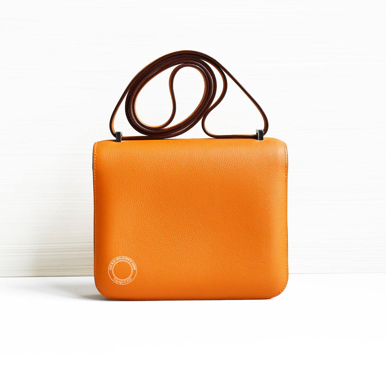 Hermes Constance 18cm Tangerine Verso Epsom PHW - Preloved