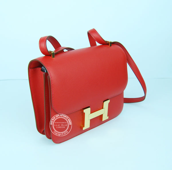 Hermès Constance 18cm Vermillion Swift GHW