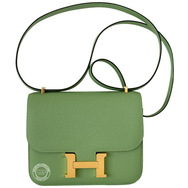 Hermès Constance 18cm Vert Criquet Epsom GHW