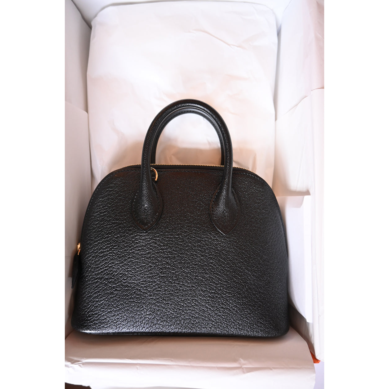Hermès Bolide 1923 19cm Black Chevre GHW