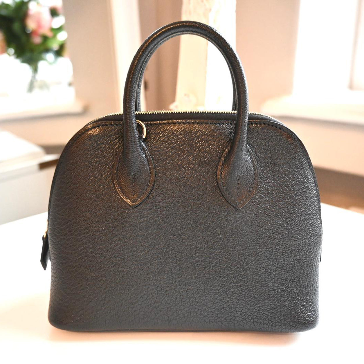 Hermès Bolide 1923 19cm Black Chevre GHW