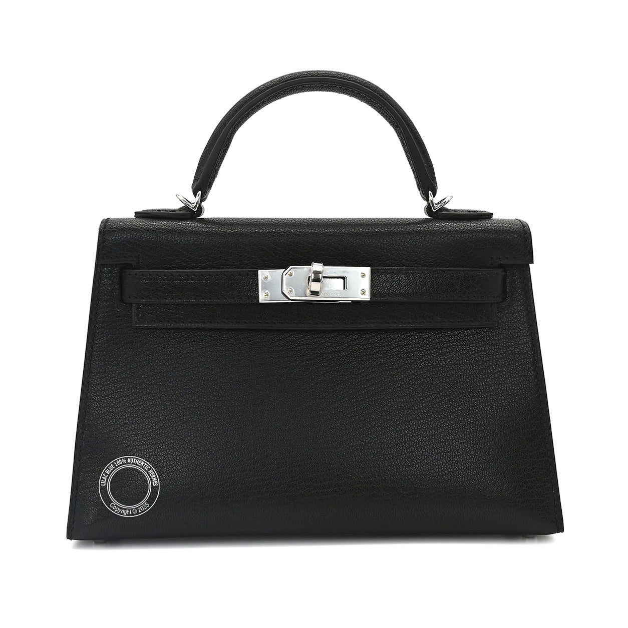 Hermes Kelly 20cm Black Chevre PHW