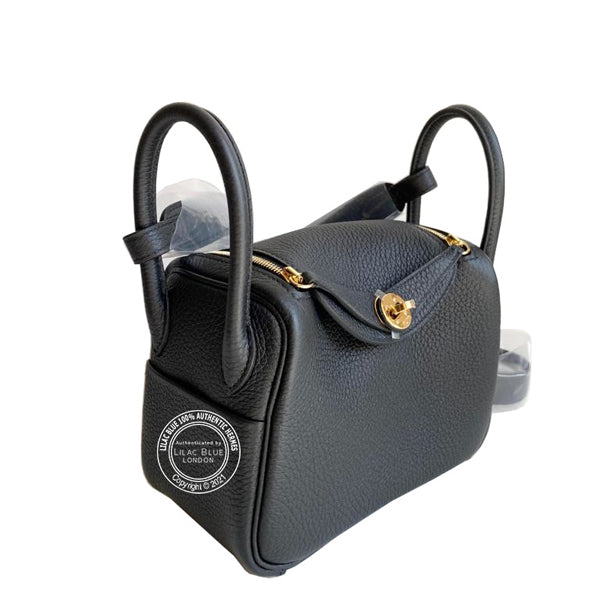 Hermès Lindy 20cm Black Clemence GHW