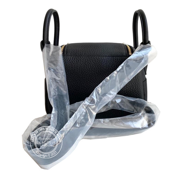 Hermès Lindy 20cm Black Clemence GHW