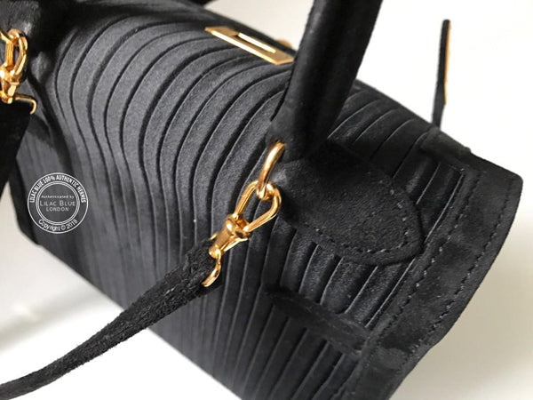 Hermès Kelly 20cm Black Silk/Suede, GHW - Vintage