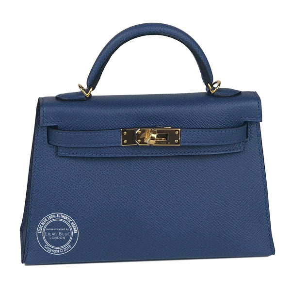 Hermès Kelly 20cm Bleu Brighton Epsom GHW
