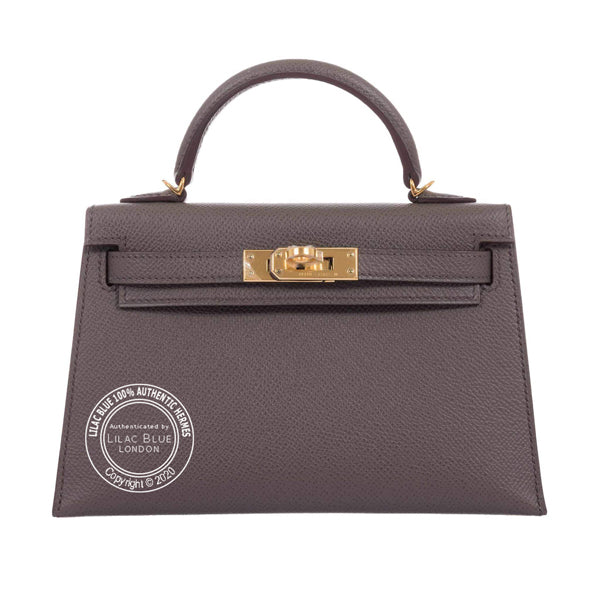 Hermès Kelly 20cm Etain Epsom GHW
