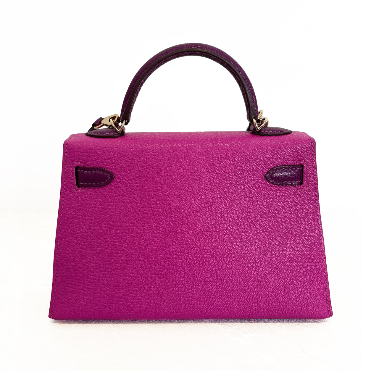 Hermès Kelly 20cm Magnolia/Cassis HSS Chevre PBHW