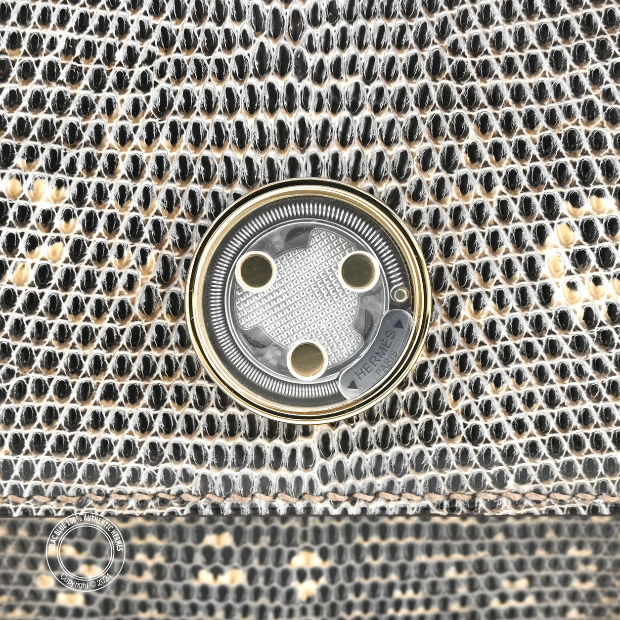 Hermès Minuit au Faubourg 20cm Ombre Desert Salvator Lizard GHW