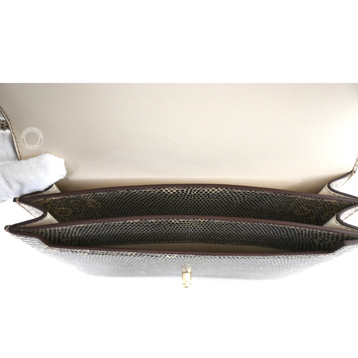 Hermès Minuit au Faubourg 20cm Ombre Desert Salvator Lizard GHW