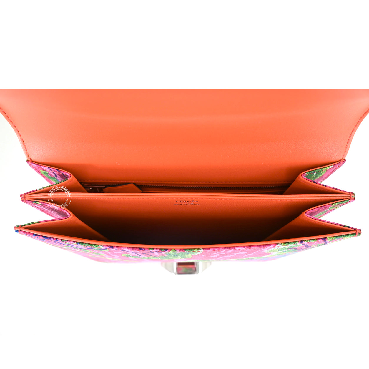 Hermès 2002 Sieste au Paradis 20cm Orange Poppy Silk/Swift PHW