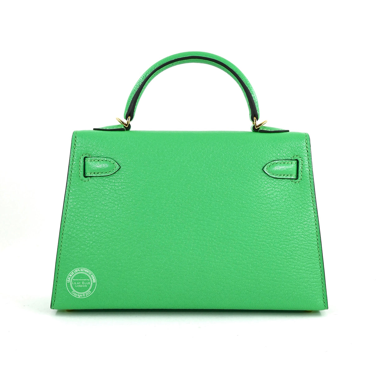 Hermès Kelly 20cm Vert Comics Chevre GHW