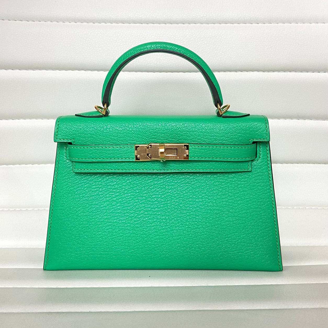 Hermès Kelly 20cm Vert Comics Chevre GHW