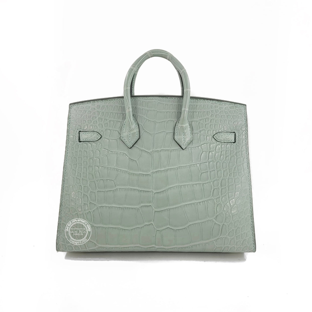 Hermès Birkin 20cm Sellier Vert d'Eau Matte Alligator GHW