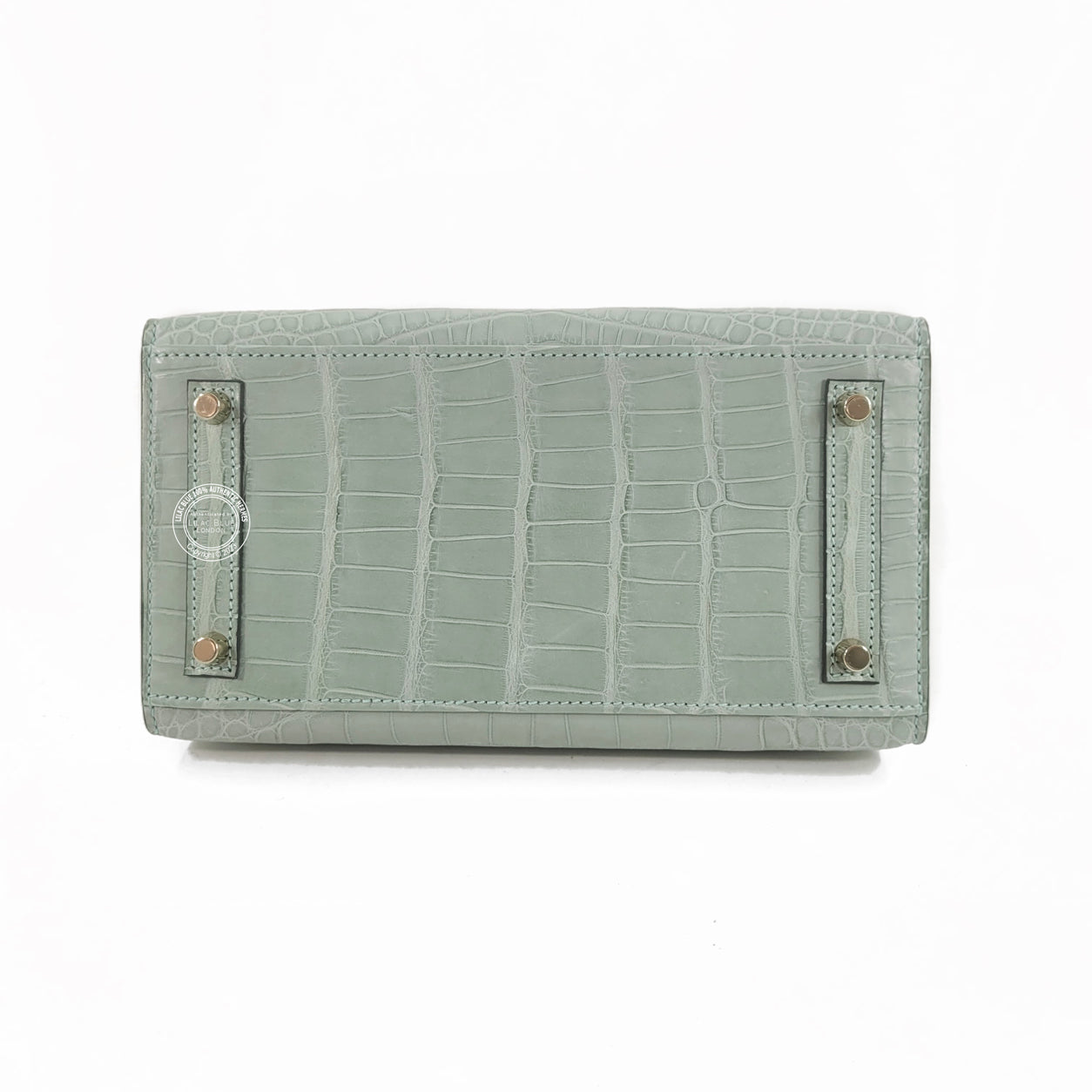 Hermès Birkin 20cm Sellier Vert d'Eau Matte Alligator GHW