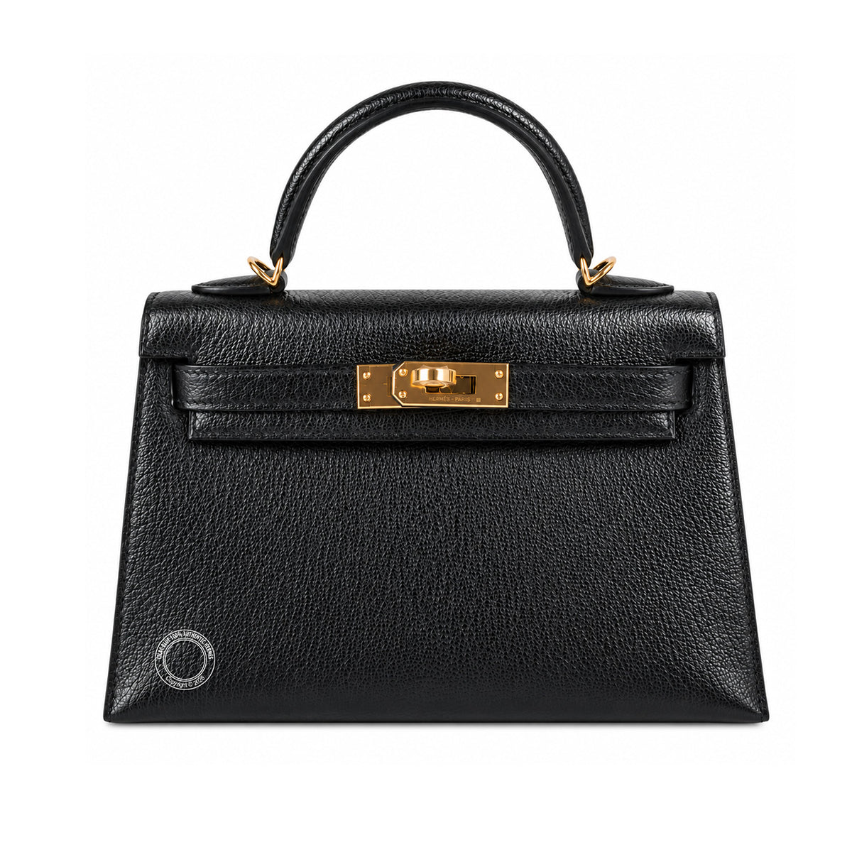 Hermès Kelly 20cm Black Chevre GHW