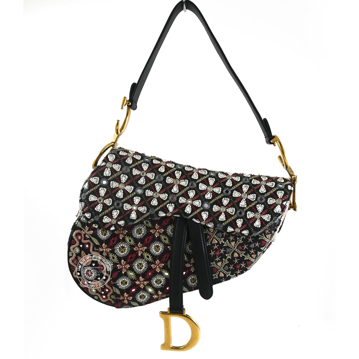 Dior Saddle Bag Black/Pink/White Canvas/Leather GHW - Preloved