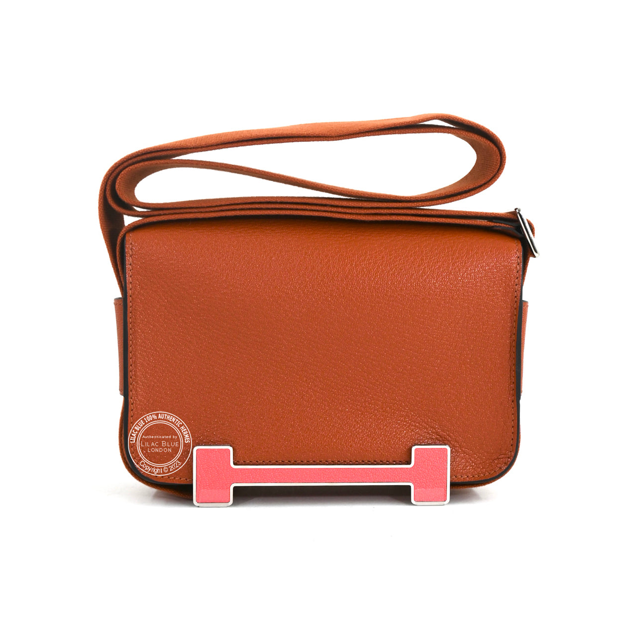 Hermès Geta 21cm Cuivre/Rose Texas Chevre PHW