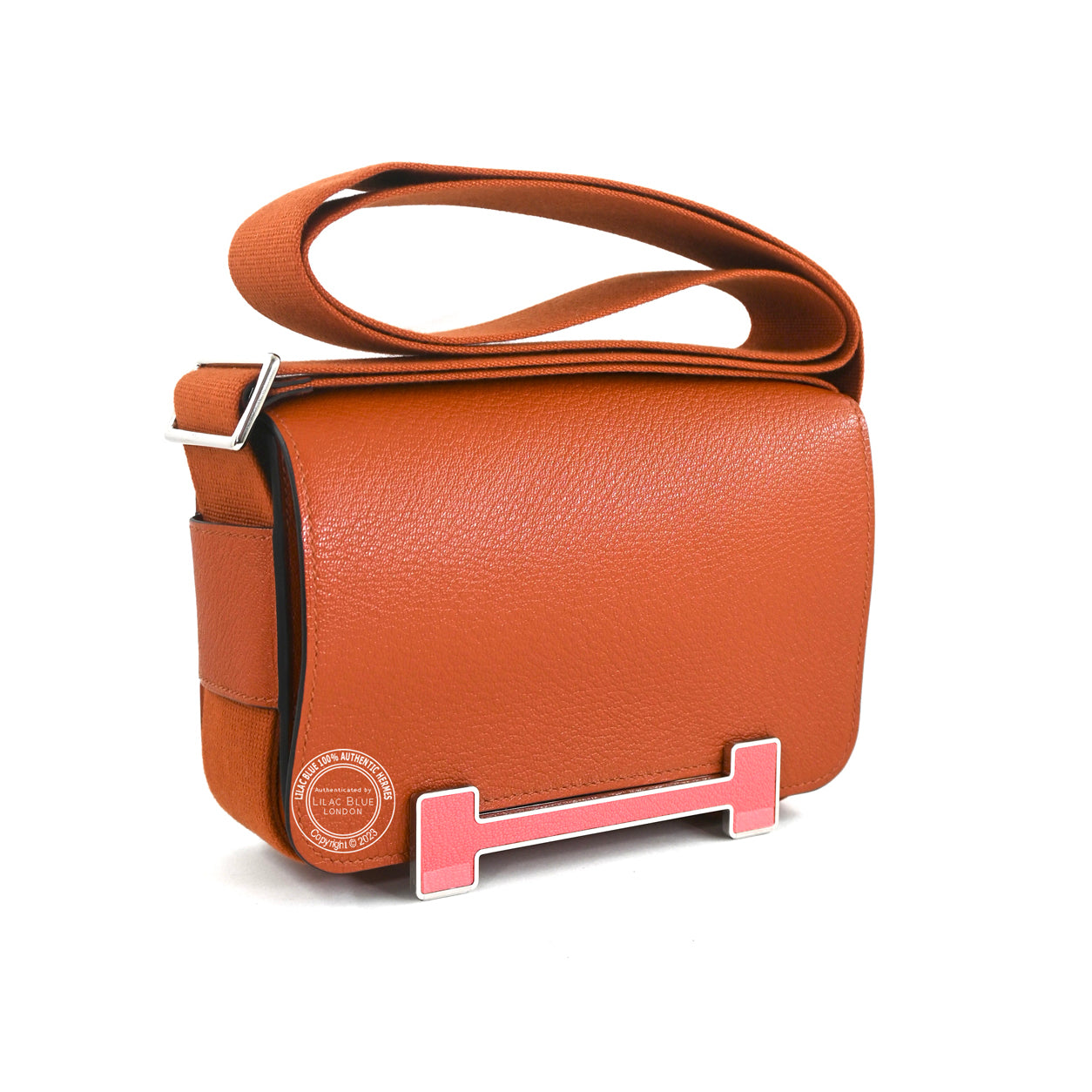 Hermès Geta 21cm Cuivre/Rose Texas Chevre PHW