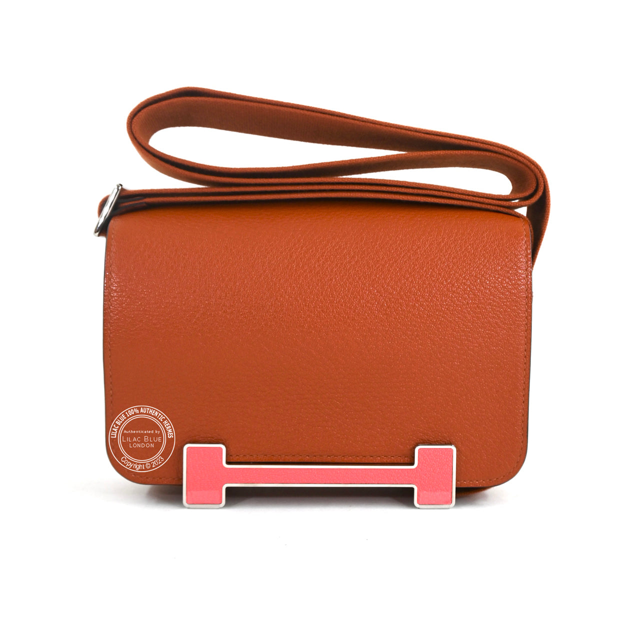 Hermès Geta 21cm Cuivre/Rose Texas Chevre PHW