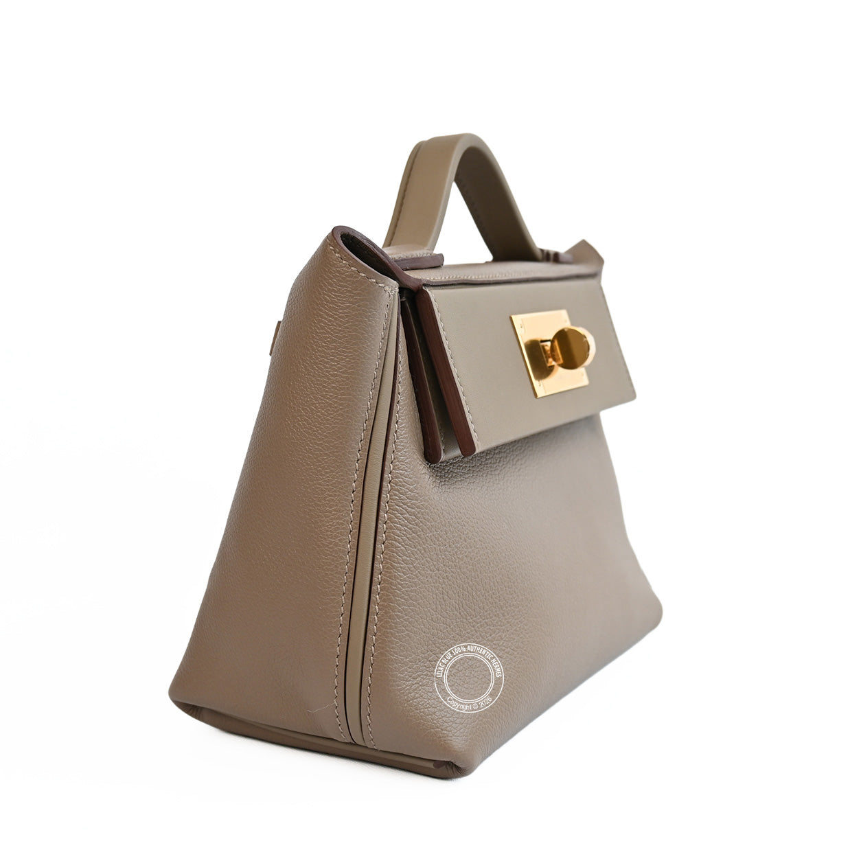 24 24 Etoupe Evercolour & Swift leather with gold hardware