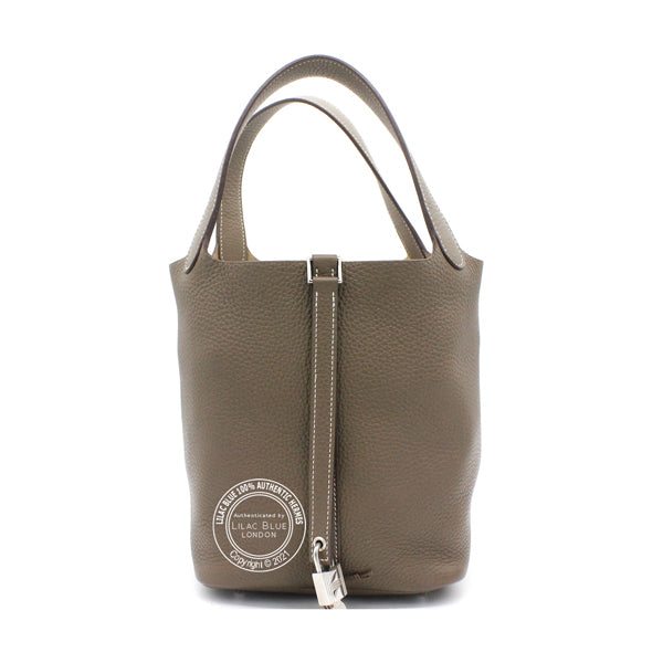 Hermès Picotin 22cm Etoupe Clemence PHW