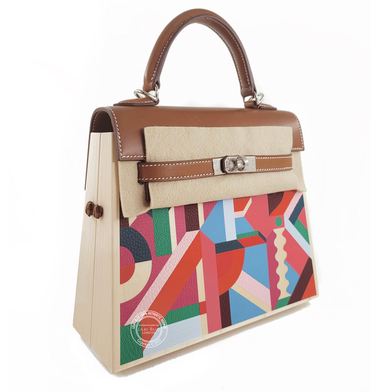 Hermès Kelly 22cm Wood Perspective Cavaliere