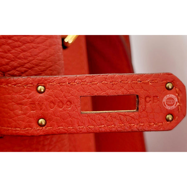 Hermès So Kelly 22cm Rouge Casaque Clemence GHW - Preloved
