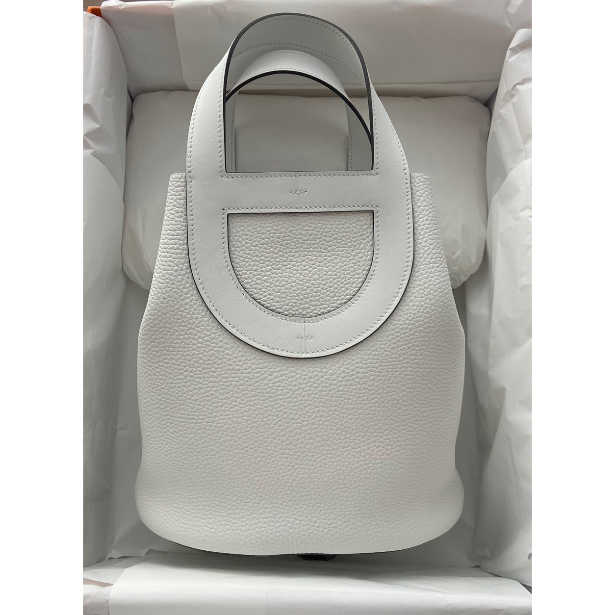 Hermes In The Loop 23cm New White Clemence GHW