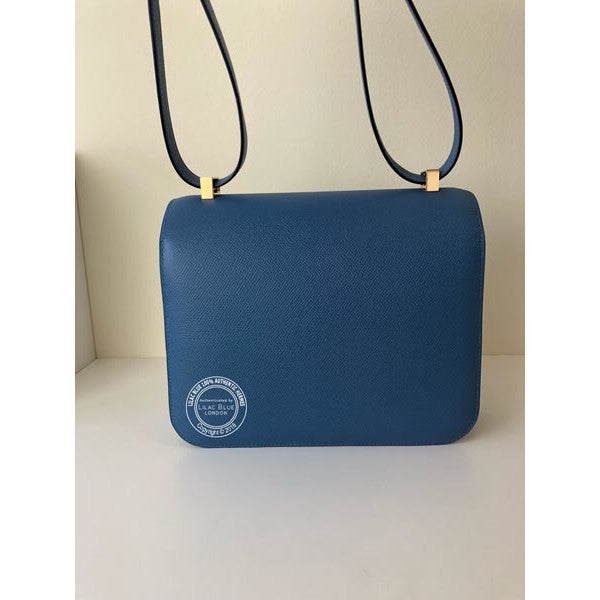 Hermès Constance 24cm Bleu Azur Epsom GHW