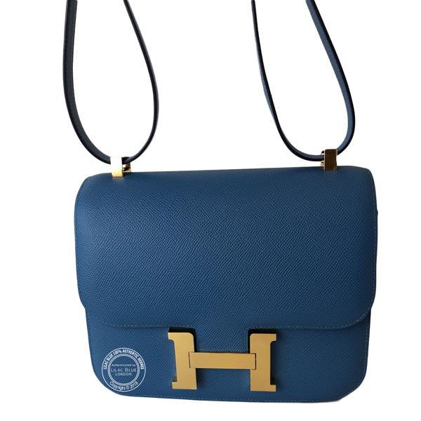 Hermès Constance 24cm Bleu Azur Epsom GHW