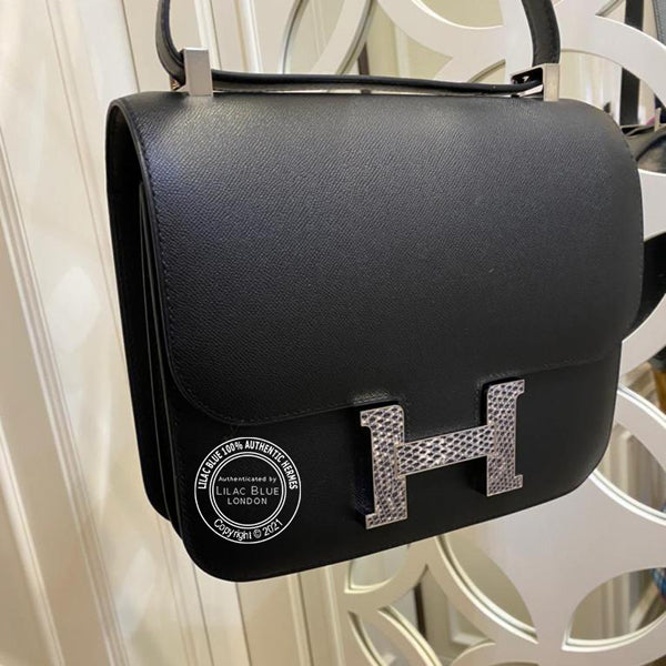 Hermès Constance 24cm Black Madame PHW/Lizard