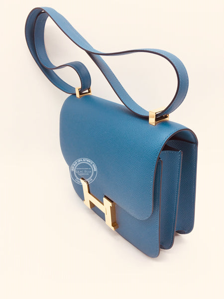 Hermès Constance 24cm Bleu Azur Epsom GHW - Nearly New