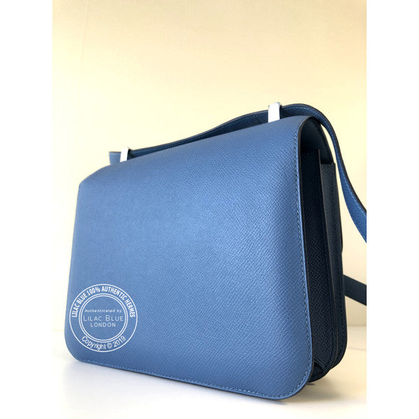 Hermès Constance 24cm Bleu Azur Epsom PHW