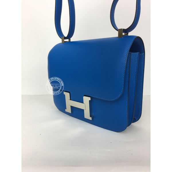 Hermès Constance 24cm Bleu Hydra Evercolor PHW