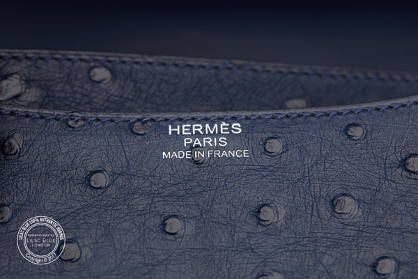 Hermès Constance 24cm Bleu Indigo Ostrich PHW