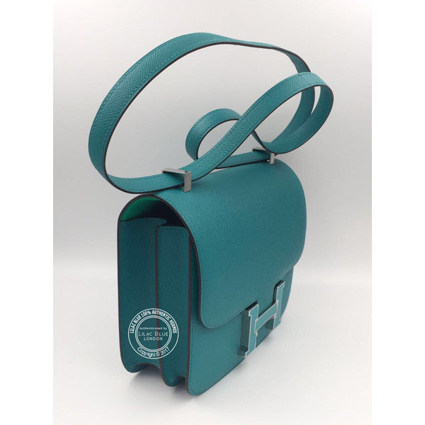Hermès Constance 24cm Bleu Paon/Menthe Epsom PHW