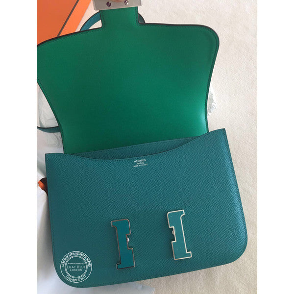 Hermès Constance 24cm Bleu Paon/Menthe Epsom PHW