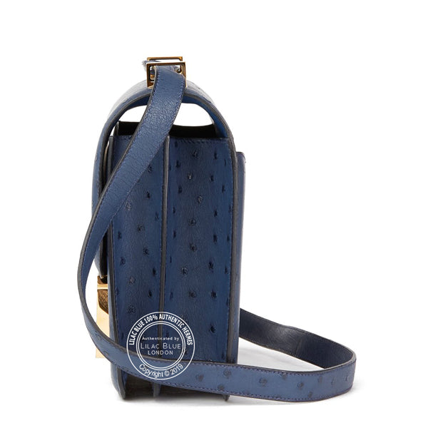 Hermès Constance 24cm Bleu de Malte HSS Ostrich GHW - Preloved