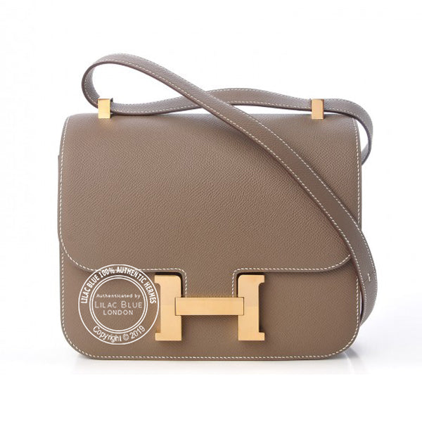 Hermès Constance 24cm Etoupe Epsom GHW