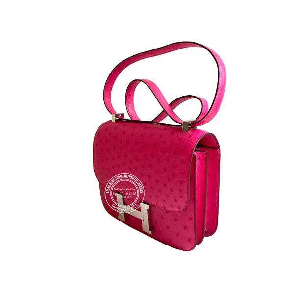 Hermès Constance 24cm Rose Tyrien Ostrich PHW