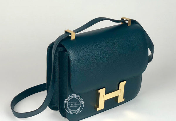 Hermès Constance 24cm Vert Cypress Epsom GHW