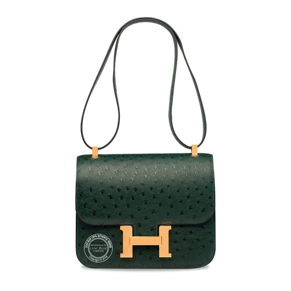 Hermès Constance 24cm Vert Titien Ostrich GHW