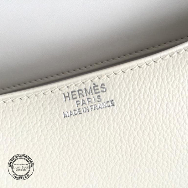 Hermes Constance 24cm White Courchevel PHW - Preloved
