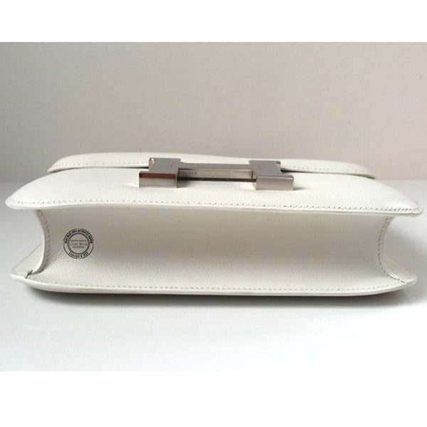 Hermes Constance 24cm White Courchevel PHW - Preloved