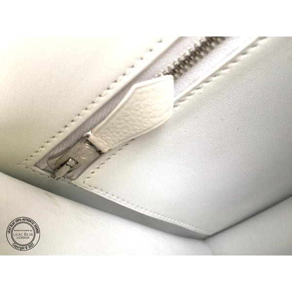 Hermes Constance 24cm White Courchevel PHW - Preloved
